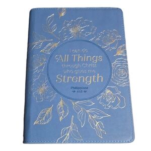 Embossed FAUX Leather Zip Journal